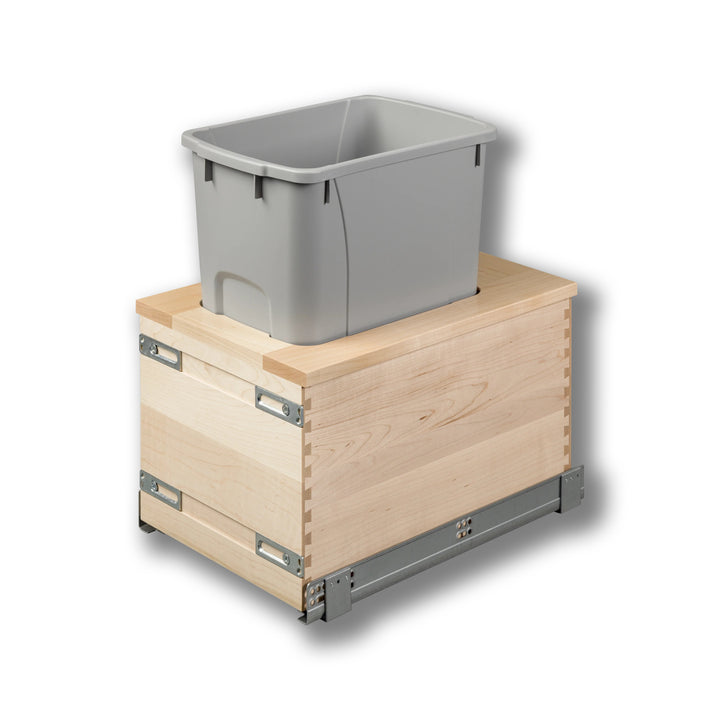 12" Signature Series 34 Quart Single Bottom Mount Vanity Waste Container in maple
