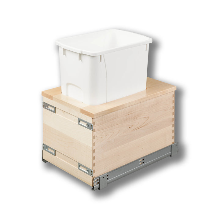12" Signature Series 34 Quart Single Bottom Mount Vanity Waste Container in maple