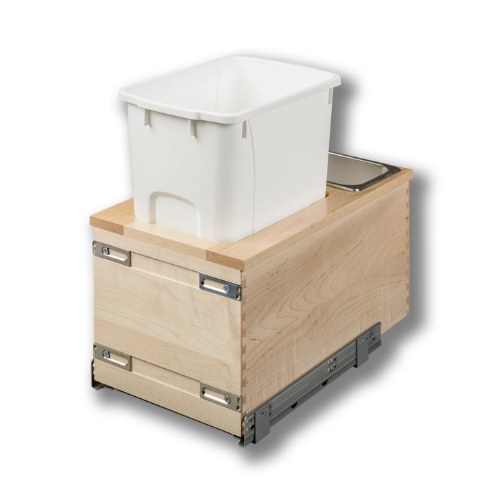 12" Signature Series 34 Quart Bottom Mount Waste Container in maple, studio view 2