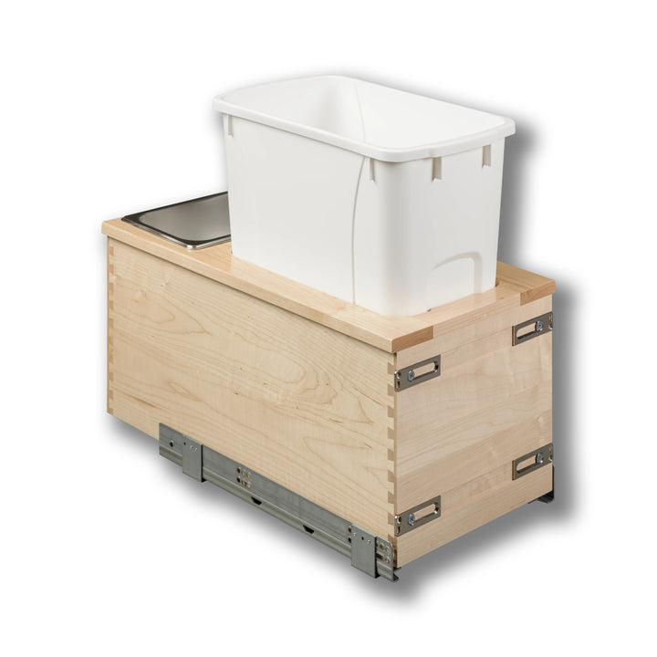 12" Signature Series 34 Quart Bottom Mount Waste Container in maple, studio view 4