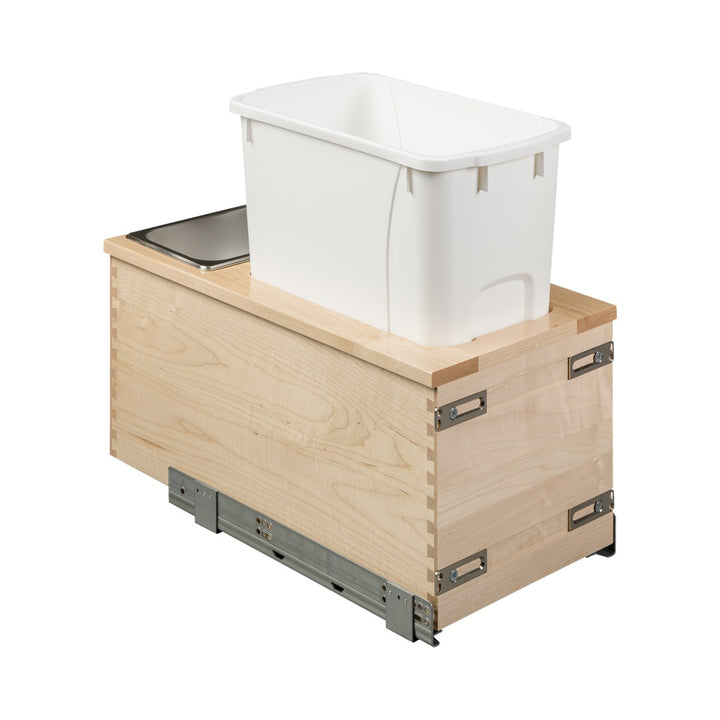 12" Signature Series 34 Quart Bottom Mount Waste Container in maple, studio view 6
