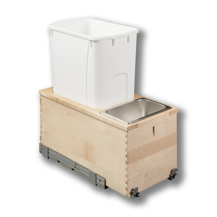 12" Signature Series 50 Quart Bottom Mount Waste Container in maple, studio view 5