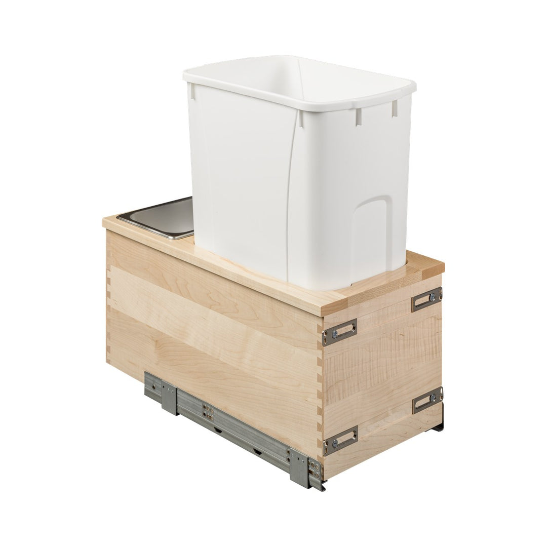 12" Signature Series 50 Quart Bottom Mount Waste Container in maple, studio view 6