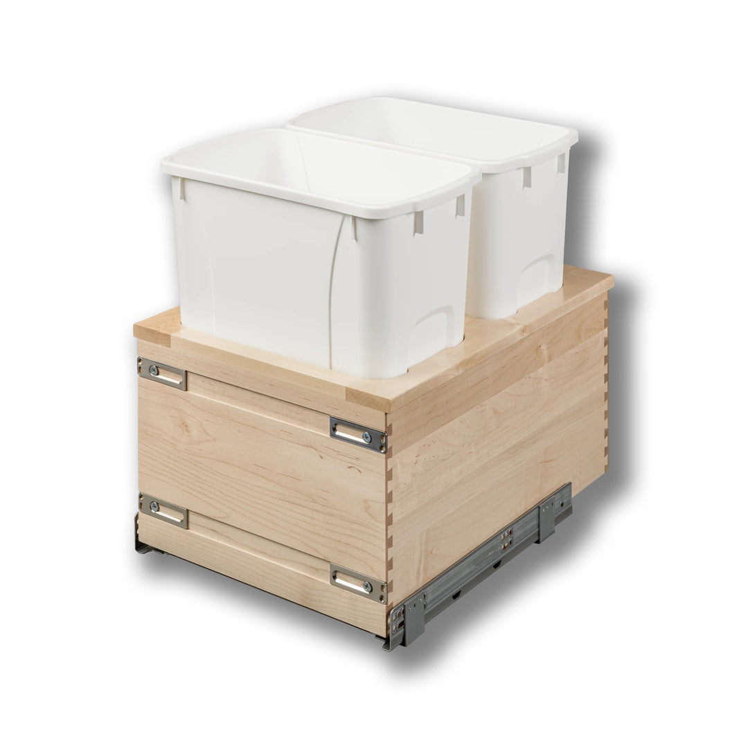 15" Signature Series 34 Quart Bottom Mount Waste Container in maple, studio view 2