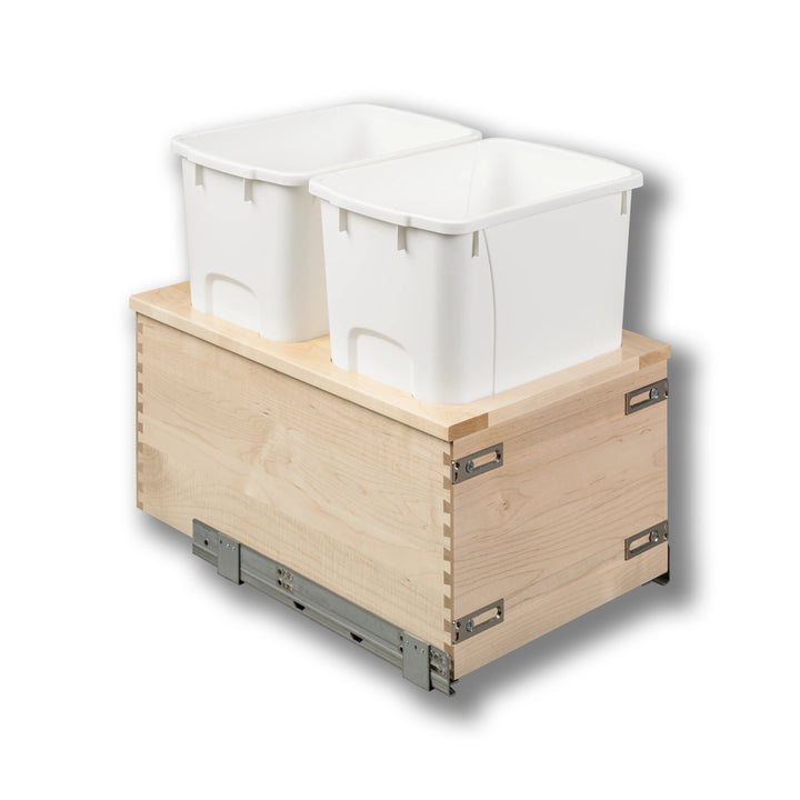 15" Signature Series 34 Quart Bottom Mount Waste Container in maple, studio view 3