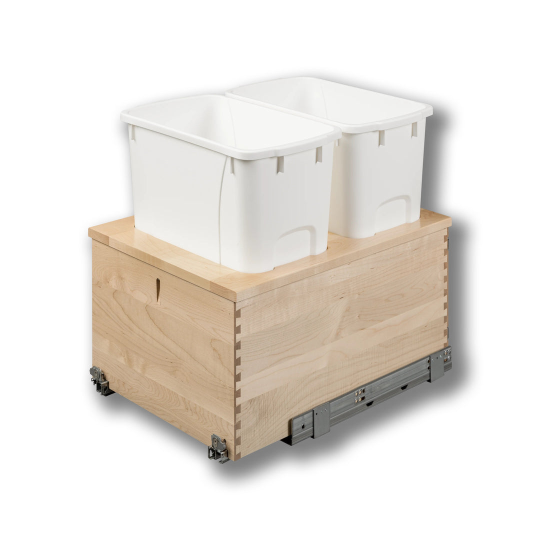 15" Signature Series 34 Quart Bottom Mount Waste Container in maple, studio view 4