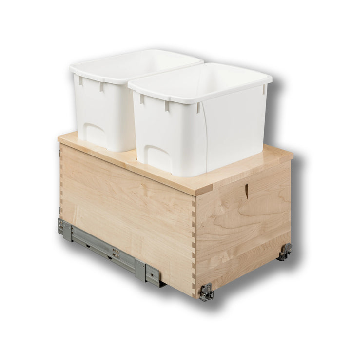 15" Signature Series 34 Quart Bottom Mount Waste Container in maple, studio view 5