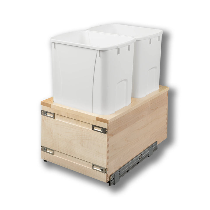 15" Signature Series 50 Quart Bottom Mount Waste Container in maple, studio view 2