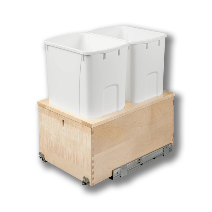 15" Signature Series 50 Quart Bottom Mount Waste Container in maple, studio view 4