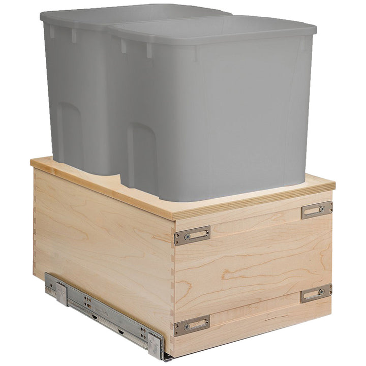 Century Components 15" Signature Series 34 Quart Gray Bottom Mount Waste Container (SIGBM145-34PF-GR)