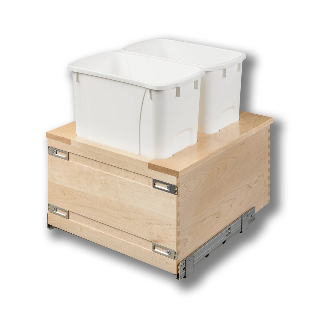 18" Signature Series 34 Quart Bottom Mount Waste Container in maple, studio view 2