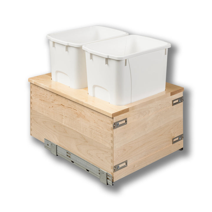 18" Signature Series 34 Quart Bottom Mount Waste Container in maple, studio view 3