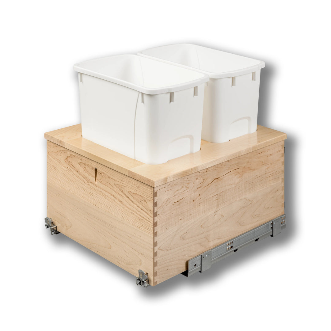 18" Signature Series 34 Quart Bottom Mount Waste Container in maple, studio view 4
