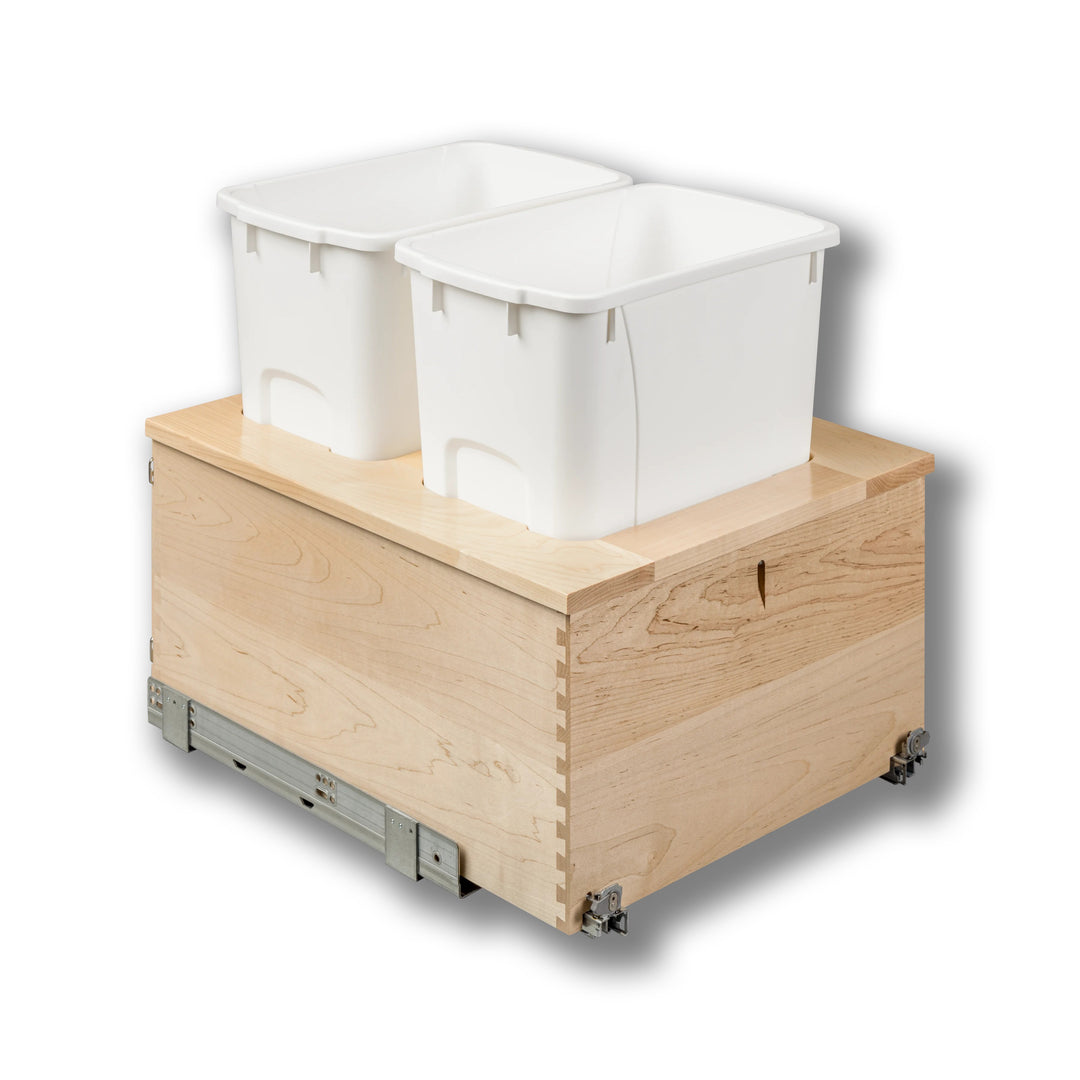 18" Signature Series 34 Quart Bottom Mount Waste Container in maple, studio view 5