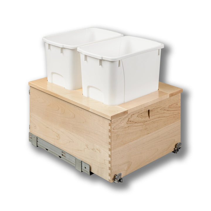 18" Signature Series 34 Quart Bottom Mount Waste Container in maple, studio view 5