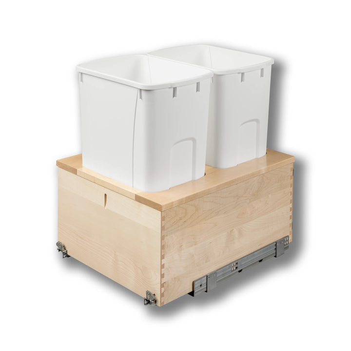 18" Signature Series 50 Quart Bottom Mount Waste Container in maple, studio view 2