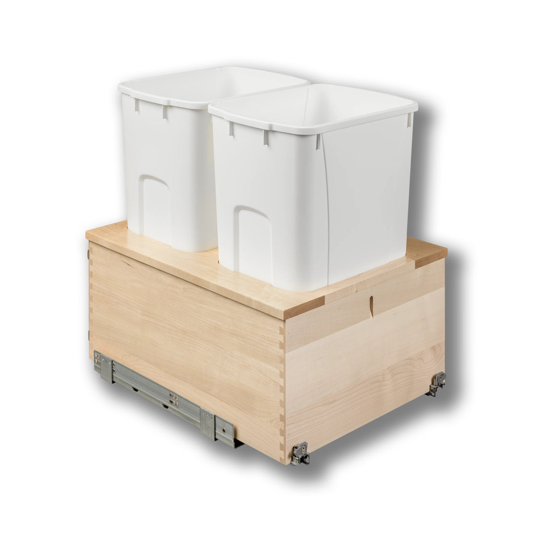18" Signature Series 50 Quart Bottom Mount Waste Container in maple, studio view 3