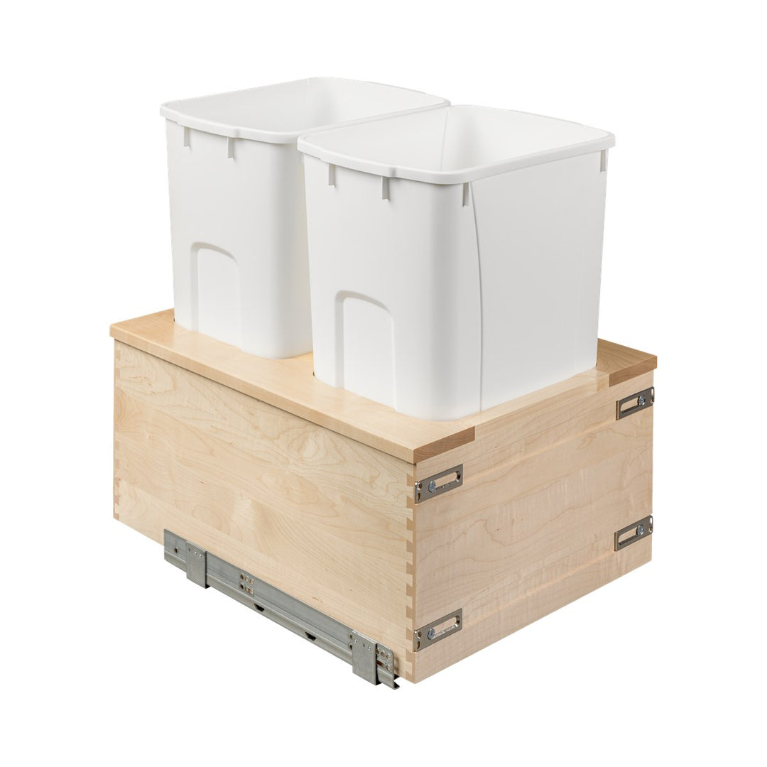 18" Signature Series 50 Quart Bottom Mount Waste Container in maple, studio view 4