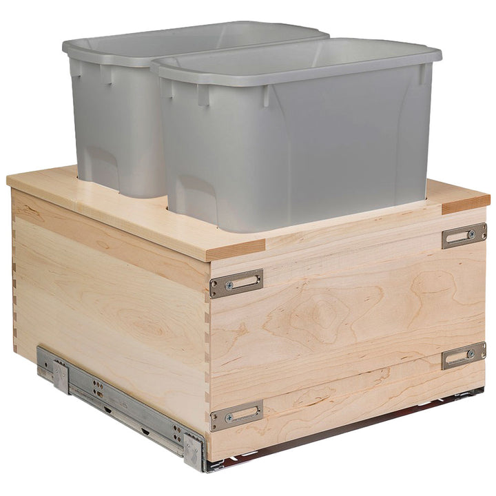 Century Components 18" Signature Series 34 Quart Gray Bottom Mount Waste Container (SIGBM175-34PF-GR)
