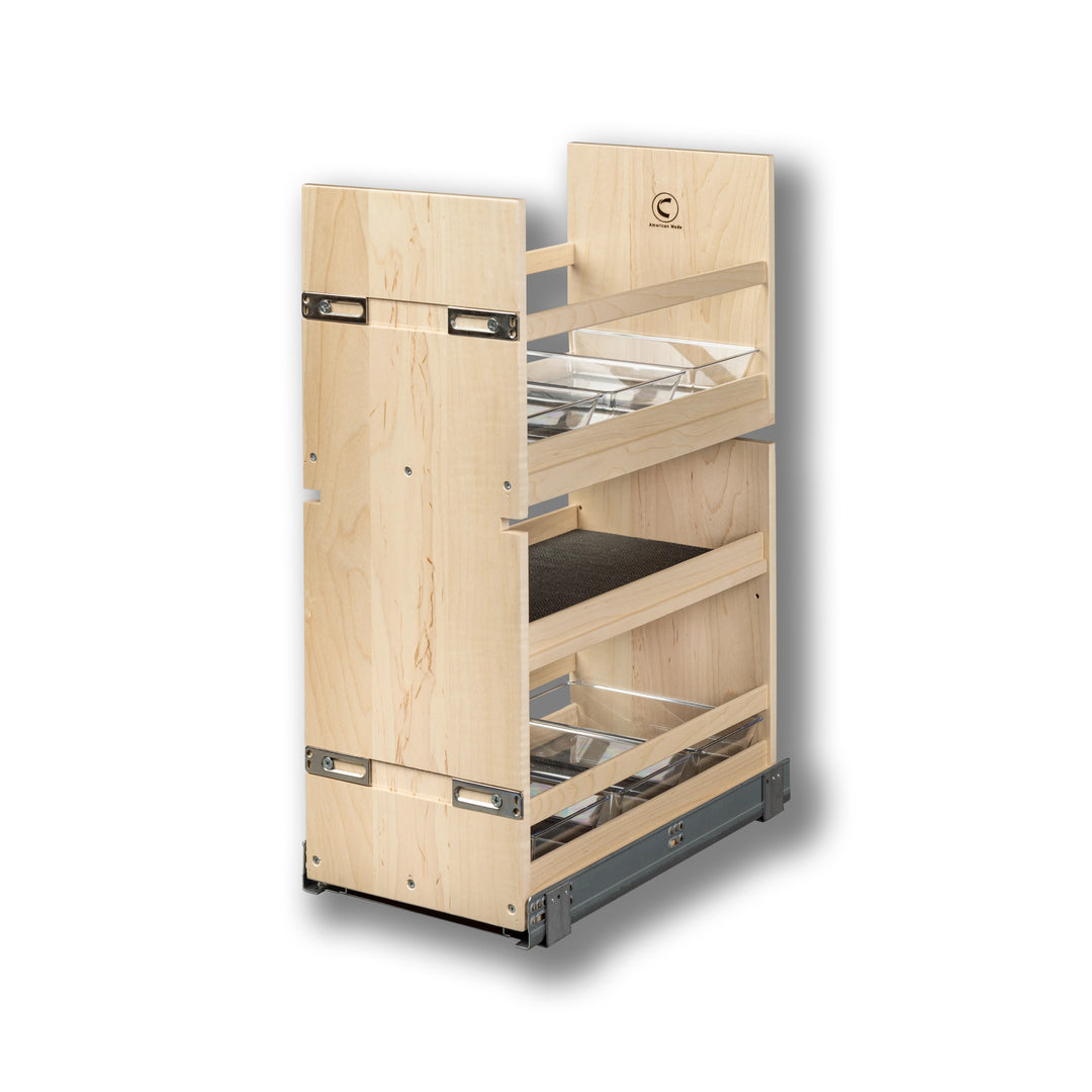 Vanity Organizer Pull-Out in maple, studio view 2