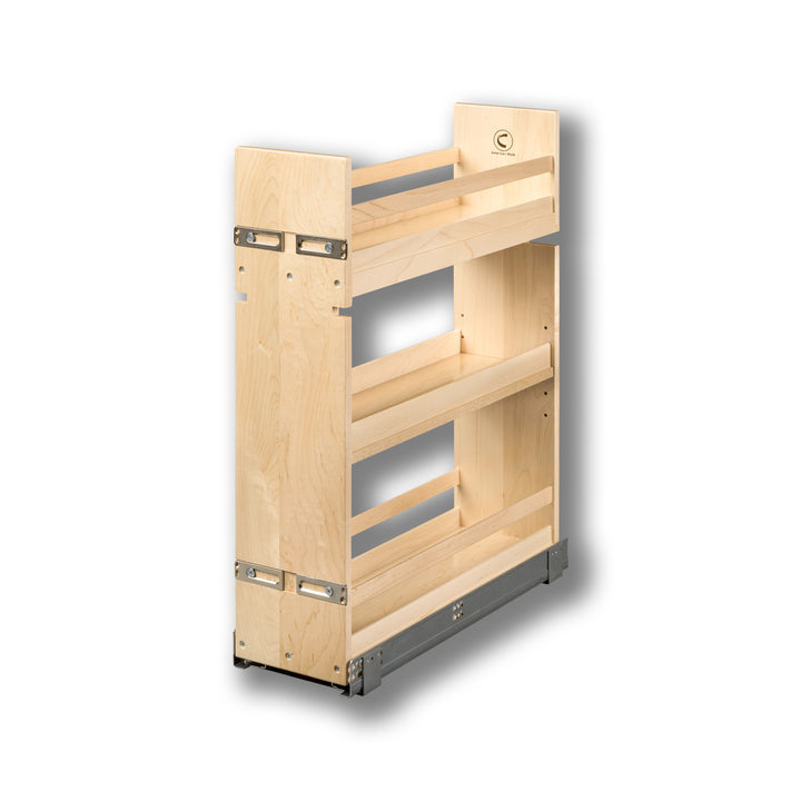 7 1/2" Signature Series Base Cabinet Organizer Frameless in maple, studio view 2
