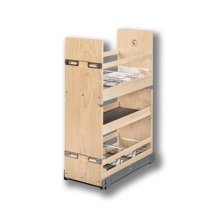 Vanity Organizer Pull-Out in maple, studio view 2