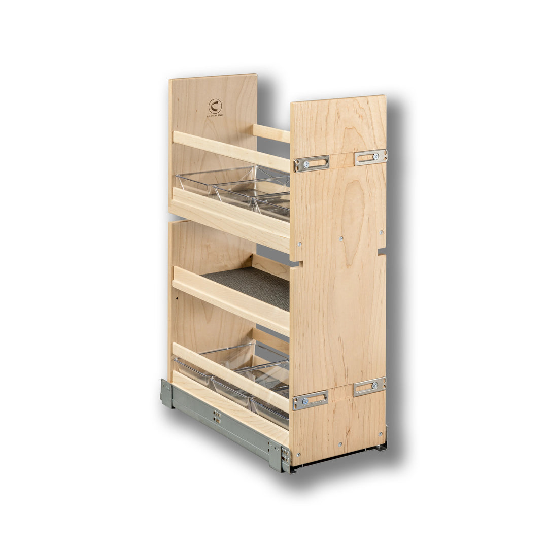 Vanity Organizer Pull-Out in maple, studio view 4