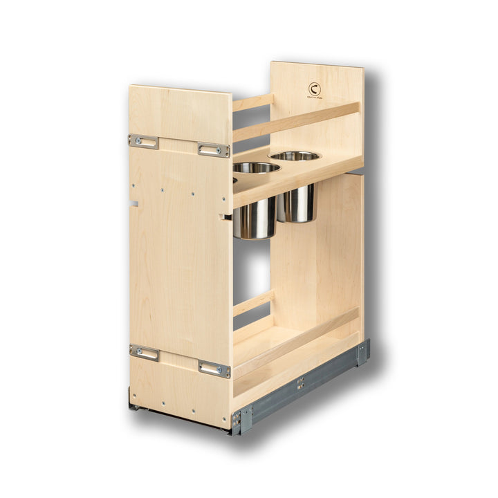 10 1/2" Signature Series Pull-Out Canister Organizer Frameless in maple, studio view 2
