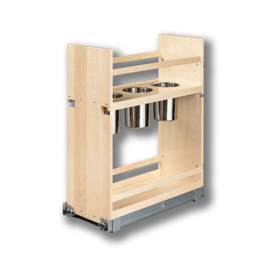 10 1/2" Signature Series Pull-Out Canister Organizer Frameless in maple, studio view 3