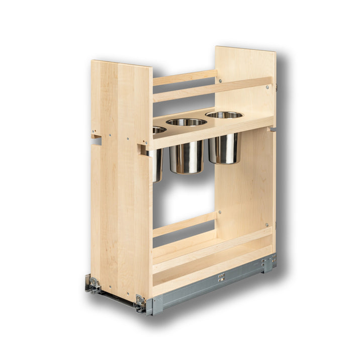 10 1/2" Signature Series Pull-Out Canister Organizer Frameless in maple, studio view 3