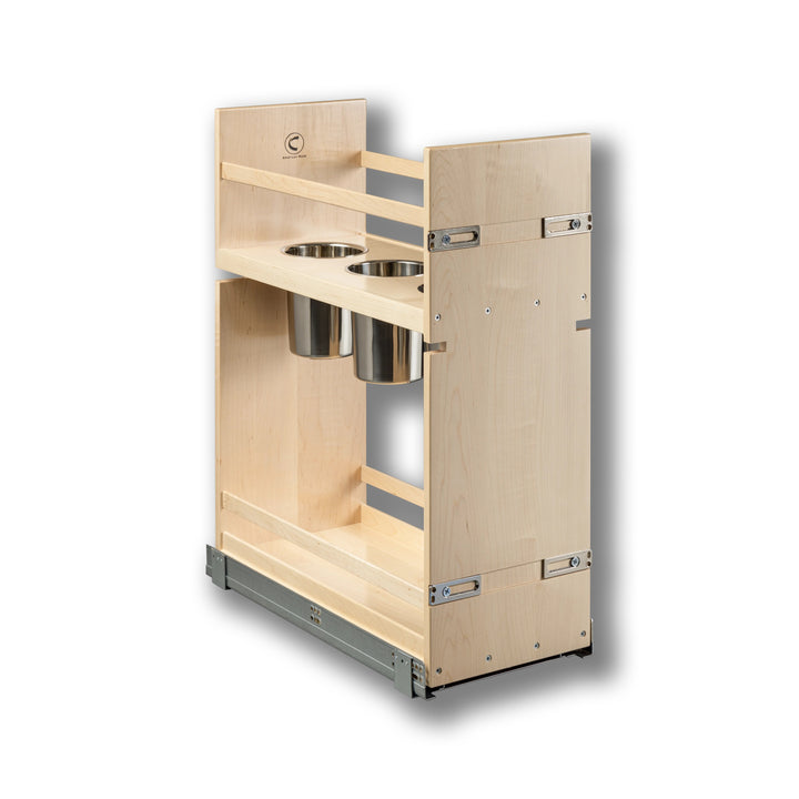 10 1/2" Signature Series Pull-Out Canister Organizer Frameless in maple, studio view 4