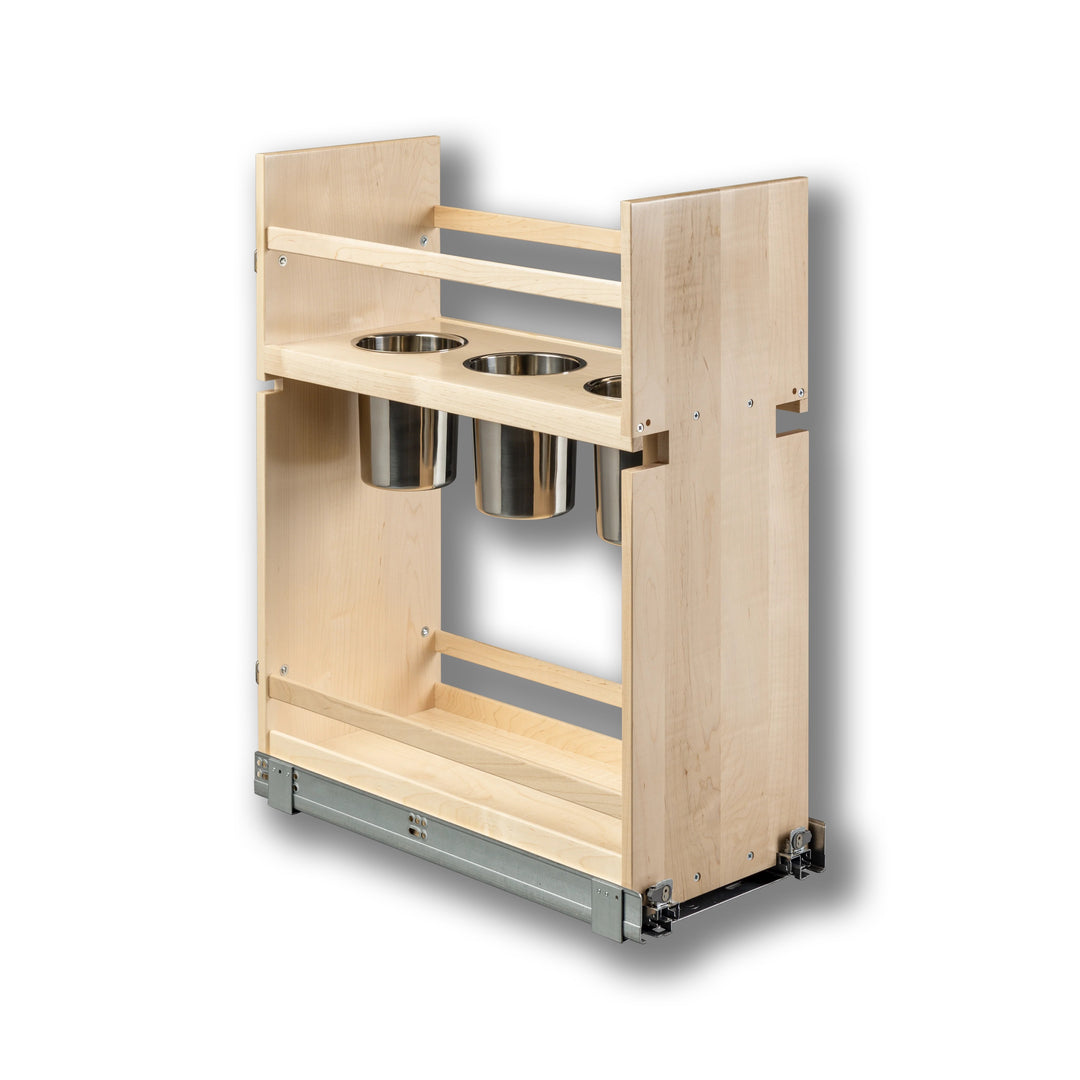 10 1/2" Signature Series Pull-Out Canister Organizer Frameless in maple, studio view 5