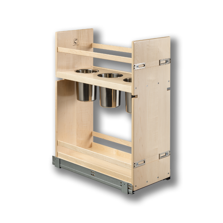 Century Components 10 1/2" Signature Series Pull-Out Canister Organizer Frameless For 10 1/2" Cabinet Opening (SIGCAN100PF)