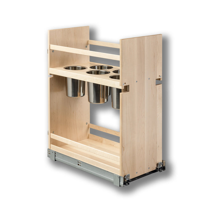 12" Signature Series Pull-Out Canister Organizer in maple, studio view 3
