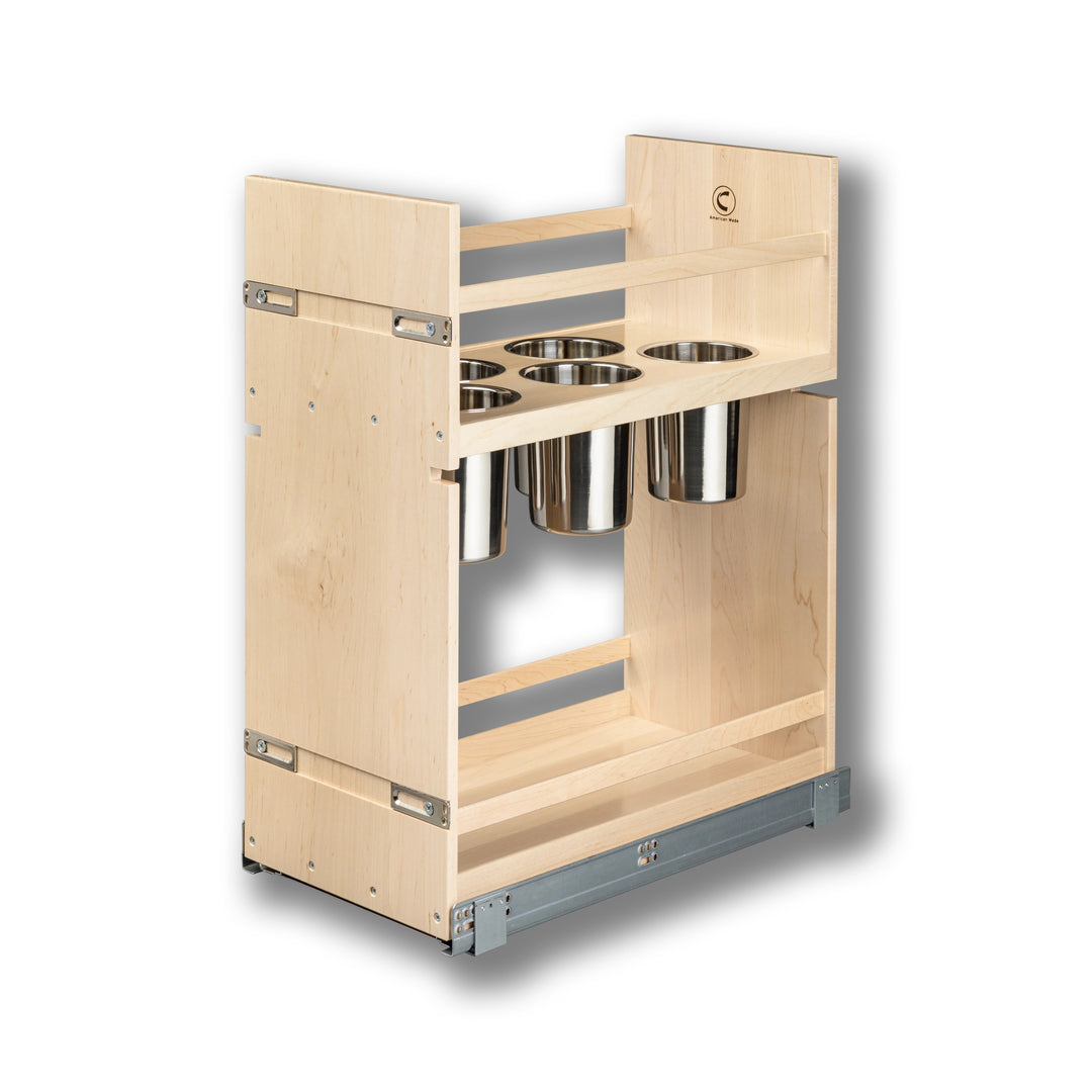 12" Signature Series Pull-Out Canister Organizer in maple, studio view 4