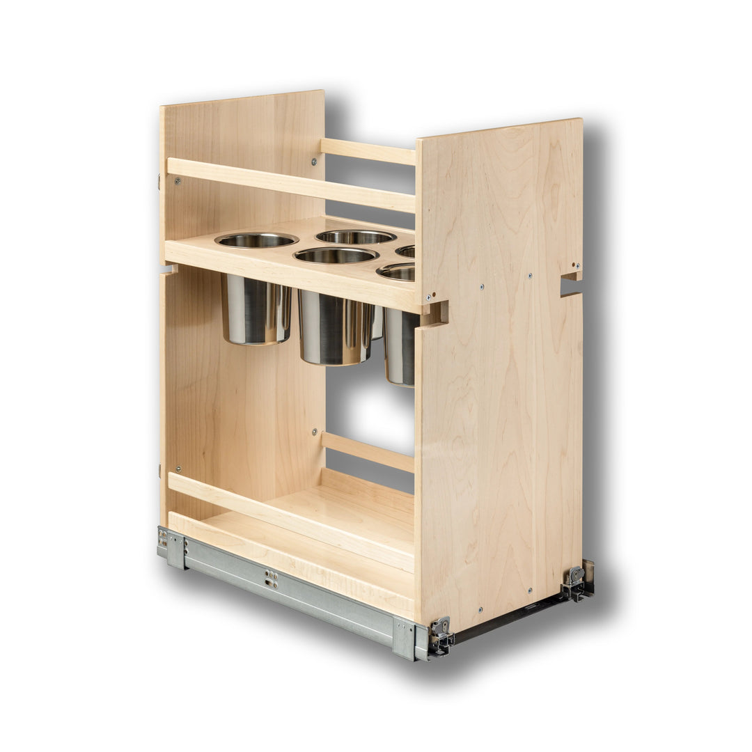 13 1/2" Signature Series Pull-Out Canister Organizer Frameless in maple, studio view 2