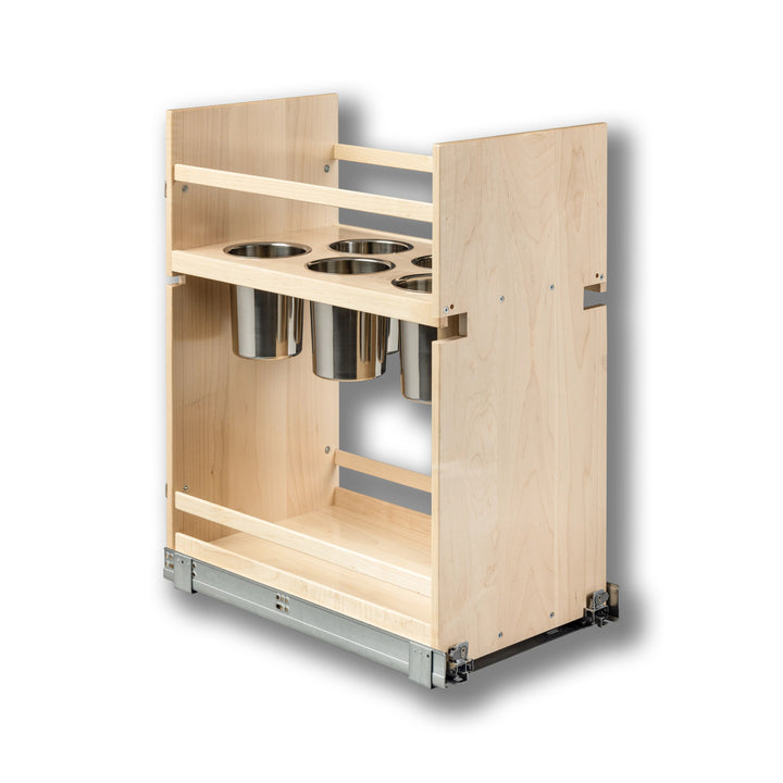 13 1/2" Signature Series Pull-Out Canister Organizer Frameless in maple, studio view 2