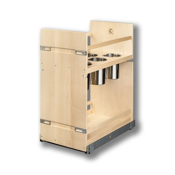 13 1/2" Signature Series Pull-Out Canister Organizer Frameless in maple, studio view 4