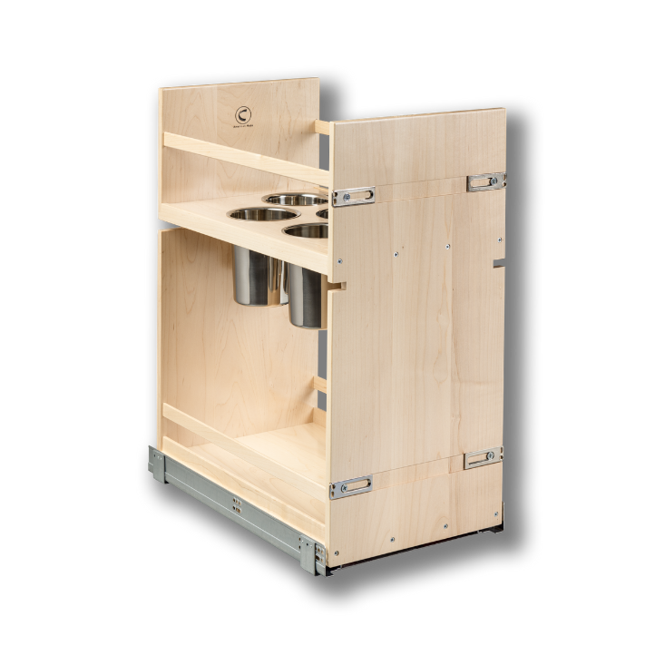 Century Components 13 1/2" Signature Series Pull-Out Canister Organizer Frameless For 13 1/2" Cabinet Opening  (SIGCAN130PF)