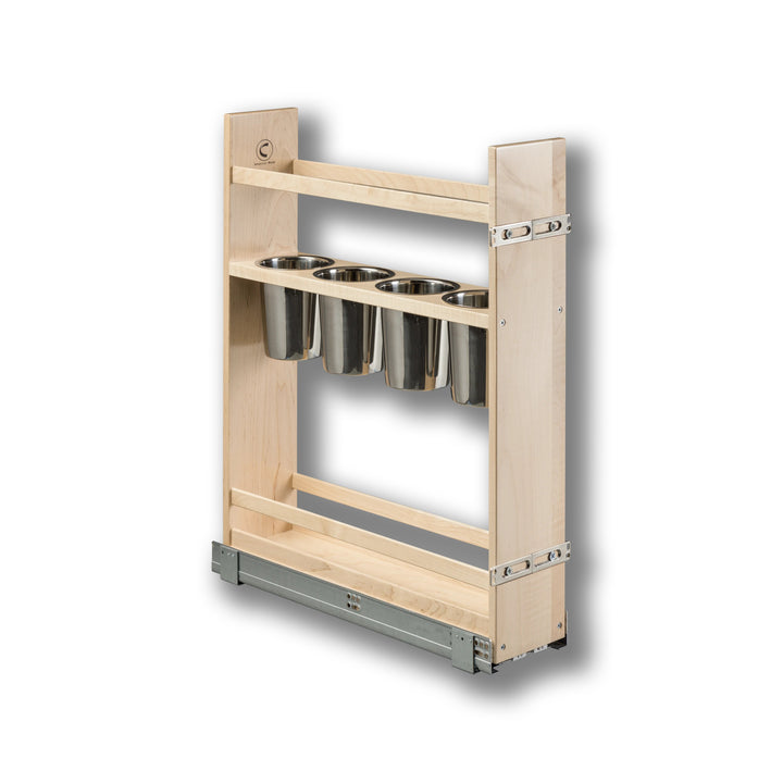 6" Signature Series Pull-Out Canister Organizer in maple, studio view 4