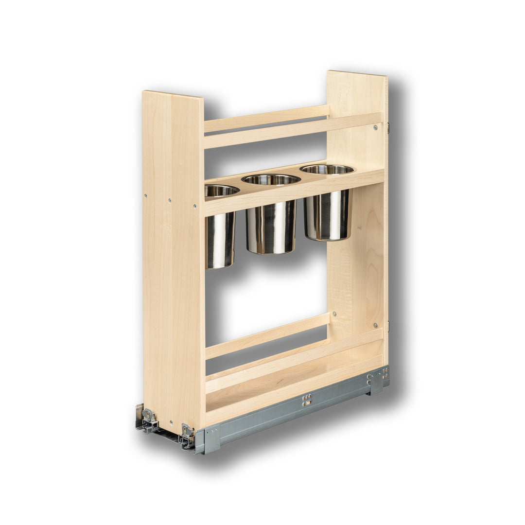 7 1/2" Signature Series Pull-Out Canister Organizer Frameless in maple, studio view 5