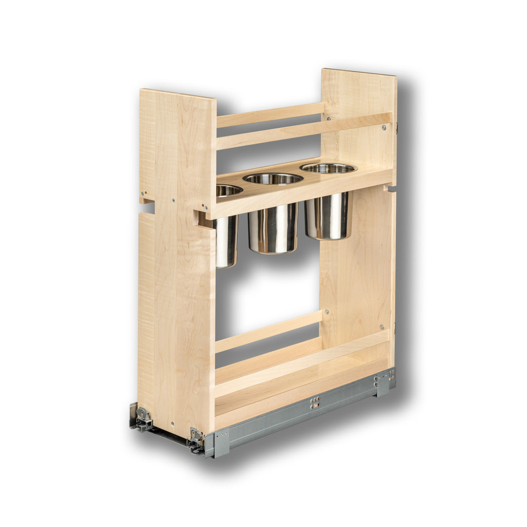 9" Signature Series Pull-Out Canister Organizer in maple, studio view 3