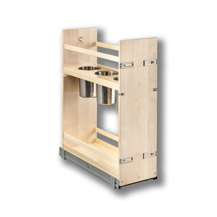9" Signature Series Pull-Out Canister Organizer in maple, studio view 4