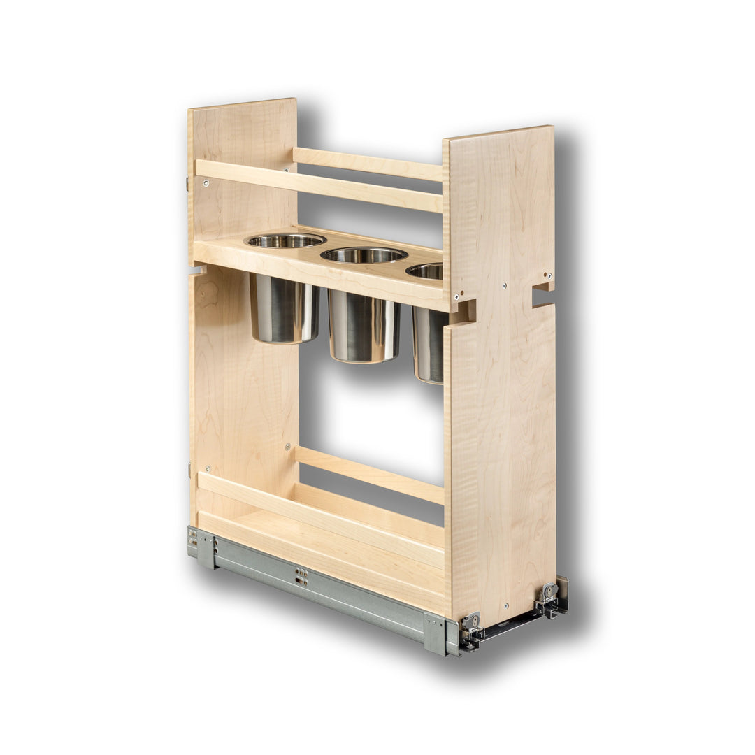 9" Signature Series Pull-Out Canister Organizer in maple, studio view 5
