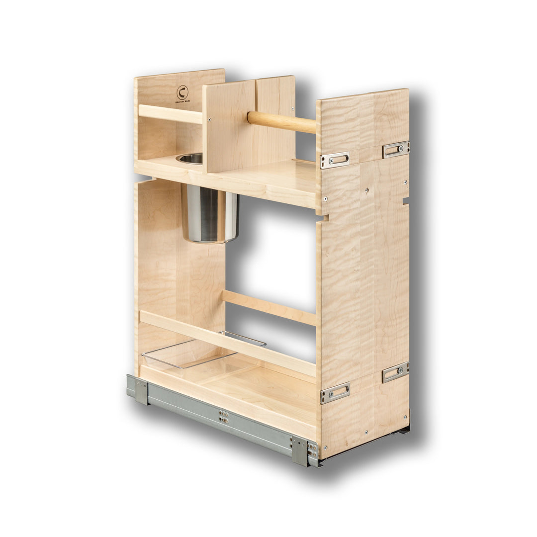 Signature Series 10 1/2" Cabinet Cleaning Organizer in maple, studio view 3