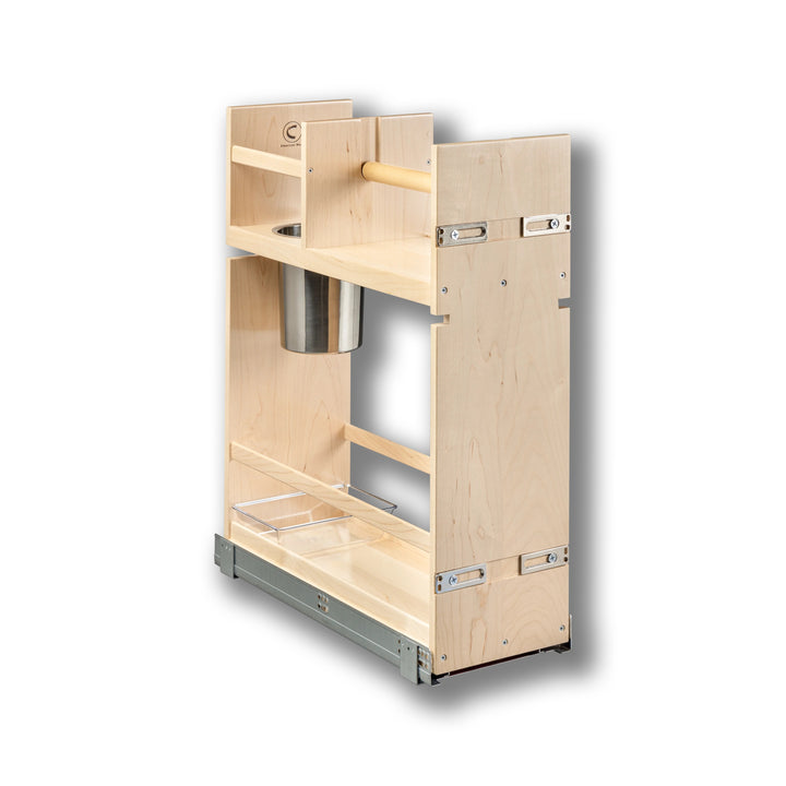 Signature Series 9" Cabinet Cleaning Organizer in maple, studio view 2