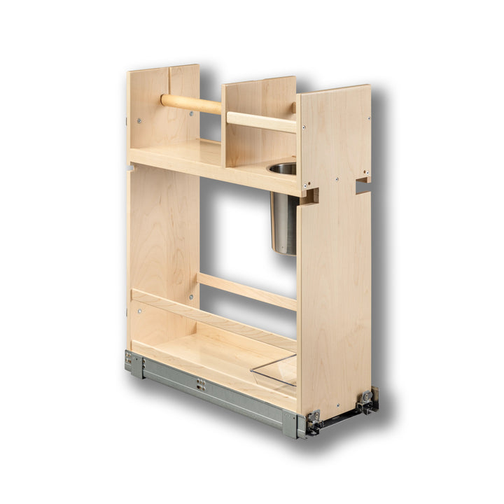Signature Series 9" Cabinet Cleaning Organizer in maple, studio view 4