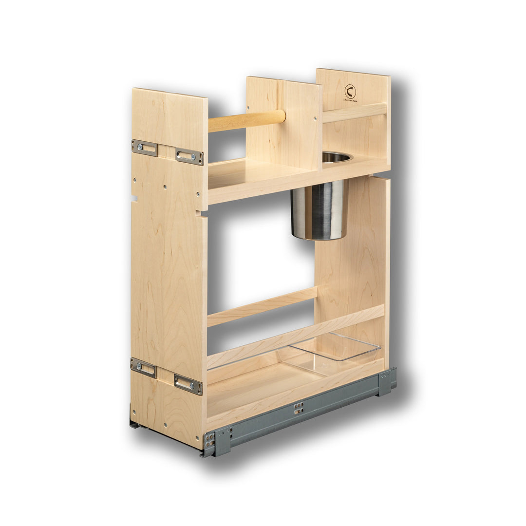 Signature Series 9" Cabinet Cleaning Organizer in maple, studio view 5