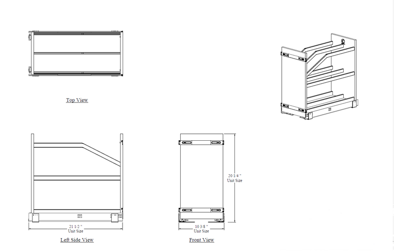 Century Components - 10" Frameless Cookie Tray Pull-Out - SIGCTP100PF
