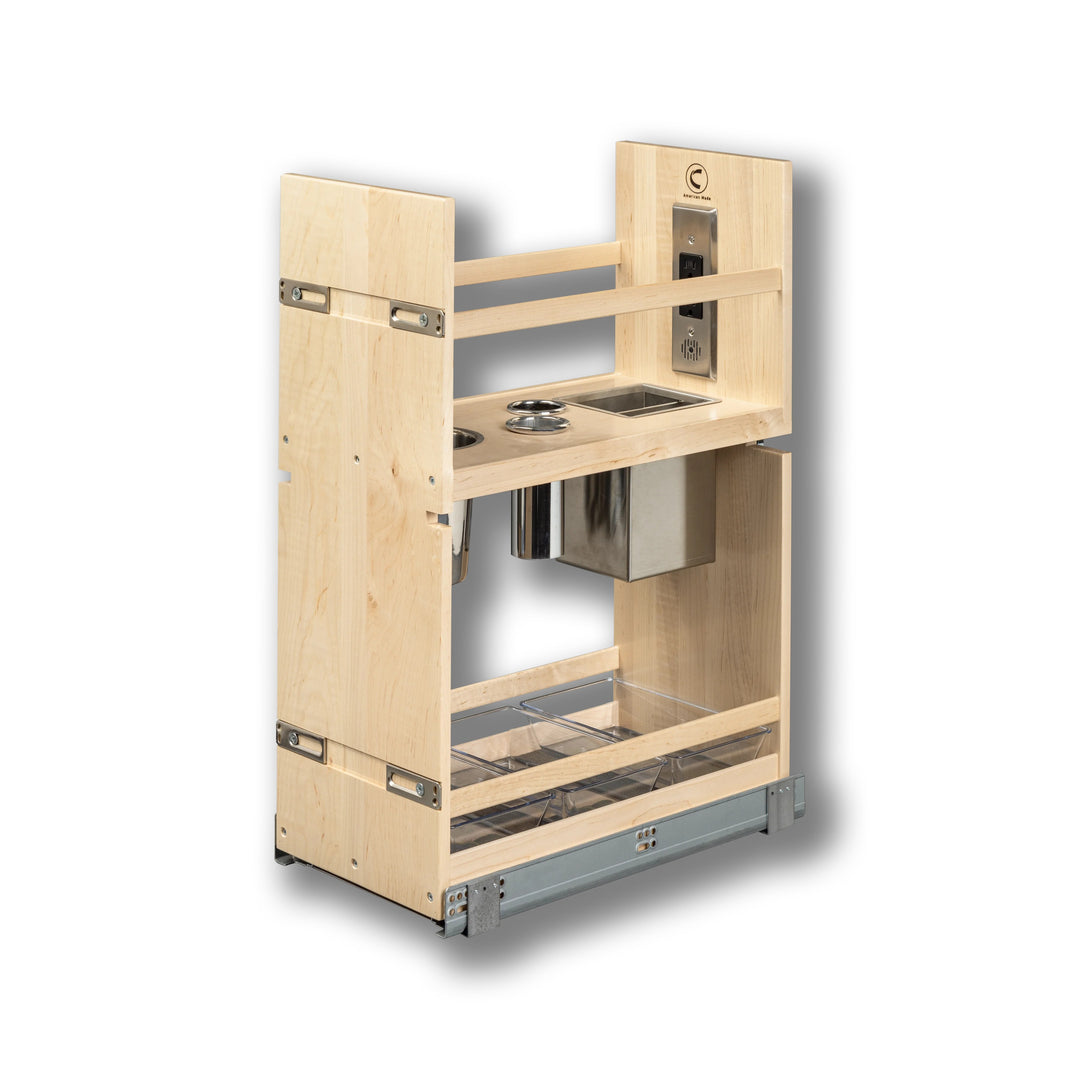 Vanity Grooming Organizer with Electric in maple